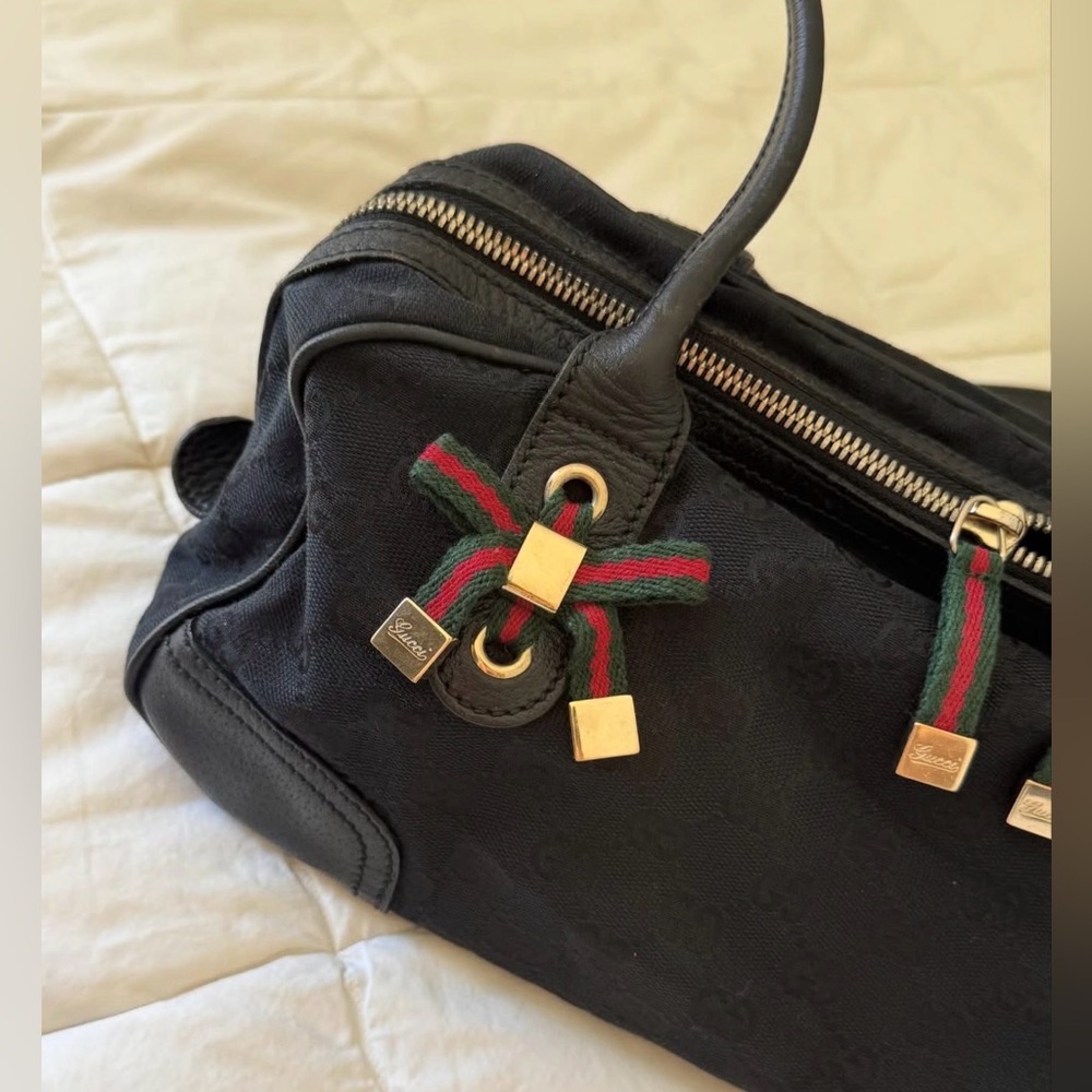 Gucci Vintage Princy Bag Canvas Boston Handbag